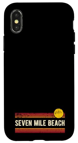Coque pour iPhone X/XS Seven Mile Beach - Design rétro vintage au coucher du soleil