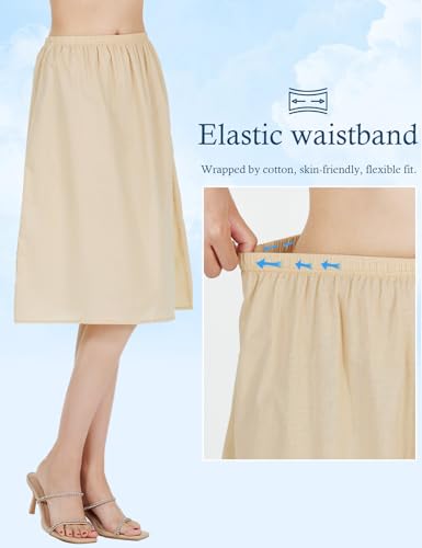 Image of BEAUTELICATE Womens Half Slip 100% Cotton Vintage Underskirt in 3 Lengths