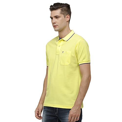 Image of Classic Polo Mens Cotton Blended Solid Half Sleeve Regular Fit Polo Neck T-Shirt