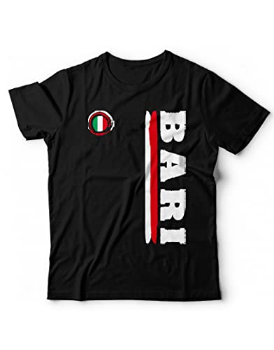 Maglietta 100% Cotone con stampa Bari e stemma Italia