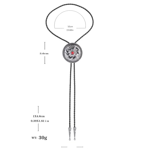 Image of Jeilwiy Bolo Tie for Men, Western Bolero Tie Cowboy Ties Native American Cowgirl Bolo Tie Accessories for Men Women