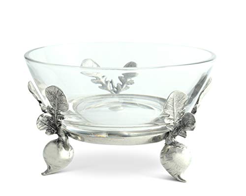 Vagabond House Pewter Radish Dip Bowl - Small 5 inch Wide x 2.5 inch Tall