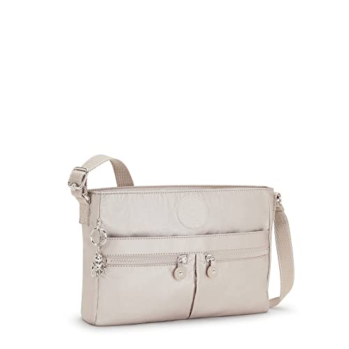 Kipling Bolsa tiracolo feminina New Angie, Brilho metálico, 10.5