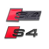 audi s4 emblem schwarz OPTISCHER HINGUCKER – Exklusives Highlight am Fahrzeugheck und am Kühlergrill in der Farbe Schwarz glänzend und Rot in höchster Verarbeitungsqualität.