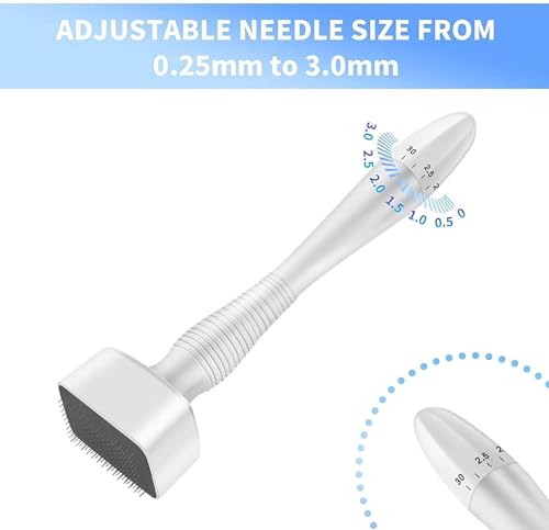 BELOXY 140 Titanium Adjustable Micro Needles Facial Derma Roller Kit for Skin Repair, Face, Hair & Beard Growth