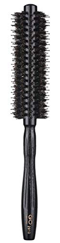 Brosse à cheveux ronde avec poils naturels de sanglier et de nylon, Petite brosse à cheveux volumisante, diamètre de la brosse 3 cm Cover