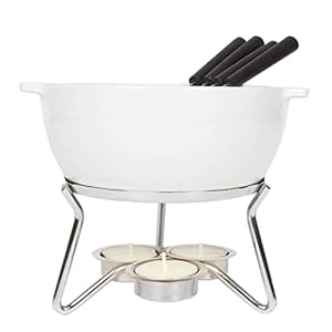 Boska Cheese Fondue Party Set – Fondue Pot Set Microwave Safe Ceramic Hot Pot Chocolate Fountain Snack – Wedding Registry Items Small Kitchen Appliances for up to 4 Persons