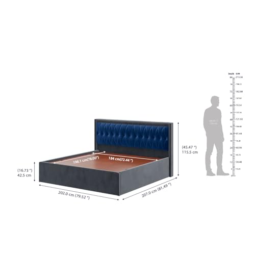 Image of Wakefit Asterion King Size Storage Upholstered Bed