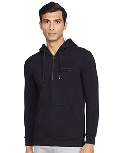 Image of Spykar Men's Cotton Blend Hooded Neck Sweatshirt
