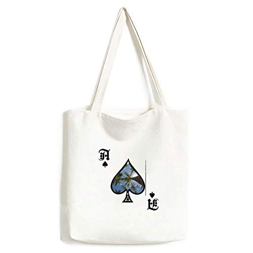 Sac à main Poker Spade lavable pour loisirs créatifs motif arbres et ciel