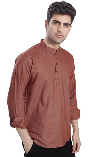 Image of DIVISIVE Men's Slim Fit Full Sleeves Cotton Short Kurta