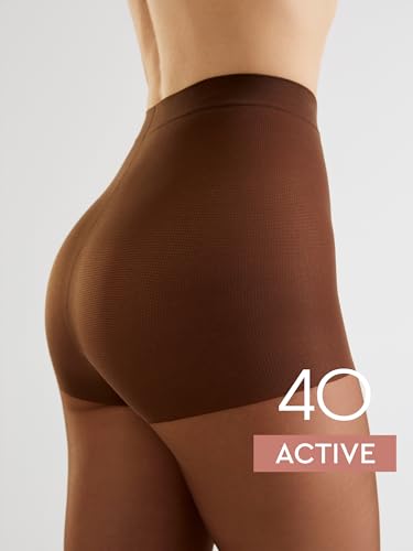 Image of Conte Women's High Waist Compression Pantyhose Tights with Control Top Active 40 Denier