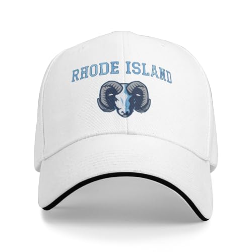 Uri University of Rhode Island Rams Sandwich Cap Unisex Classic Baseball Capunisex Adjustable Casquette Dad Hat White