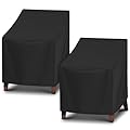 Arcedo 2 Pack Waterproof Patio Chair Covers, UV Resistant Outdoor Lounge Chair Covers for Outdoor Furniture, All Weather Protection - 27”W x 34D” x 32”H, Black