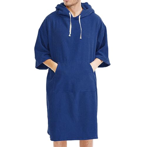 Peignoir homme en polaire unie avec capuche et poches confortables