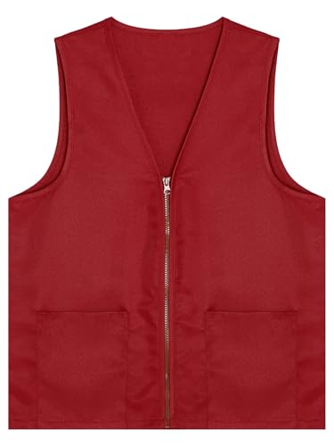 Kaerm Kids Boys Girls Sleeveless Volunteer Activities Vest Front Zipper Waiter Bartender Waistcoat3