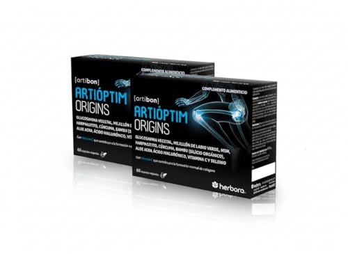 Herbora Artioptim Origins - Pack Ahorro 2 x 60 Cápsulas - Con Glucosamina, MSM, Harpagofito y Cúrcuma - Sin Gluten, Sin Azúcar y Sin Lactosa - Suplemento para Articulaciones