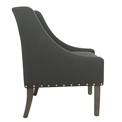 Image of HomePop Classic Swoop Arm Accent Chair - Dark Charcoal