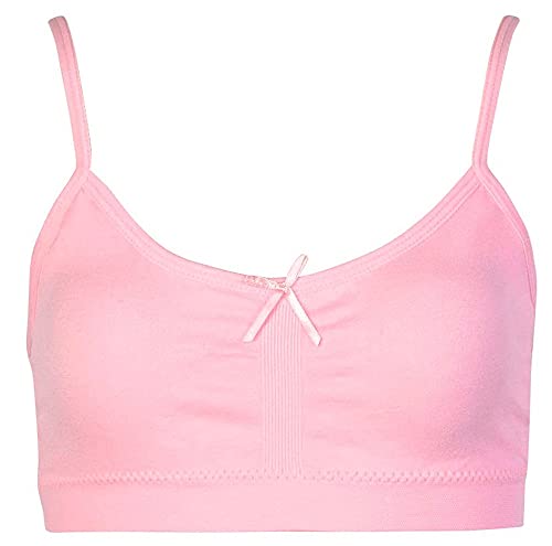 I&S Girl's Seamless Cami Crop Top Training Bras Adjustable Straps with Removable Padding - Value Pack 6 Bras (S/M(7-11), 6 Pack- Cool Colors)3