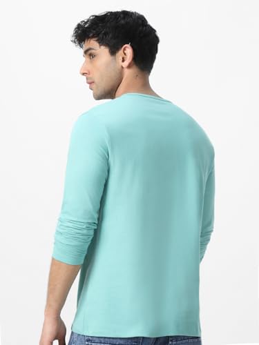 Image of Urbano Fashion Men's Solid Henley Neck Slim Fit Full Sleeve Cotton T-Shirt
