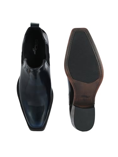 Image of Delize Men's Vegan Leather, Cuban Heeled, Cowboy Ankle Boots 65430
