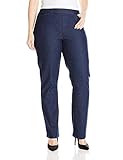 Chic Classic Collection womens Easy Fit Elastic Waist Jean leggings pants, Dark...