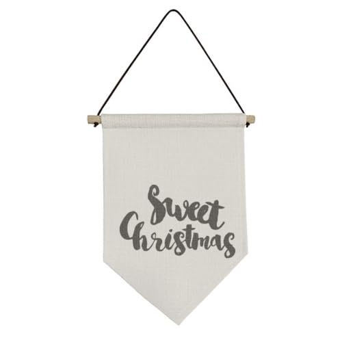Drapeau en toile de Noël avec citation Sweet Mas, le cadeau idéal à suspendre