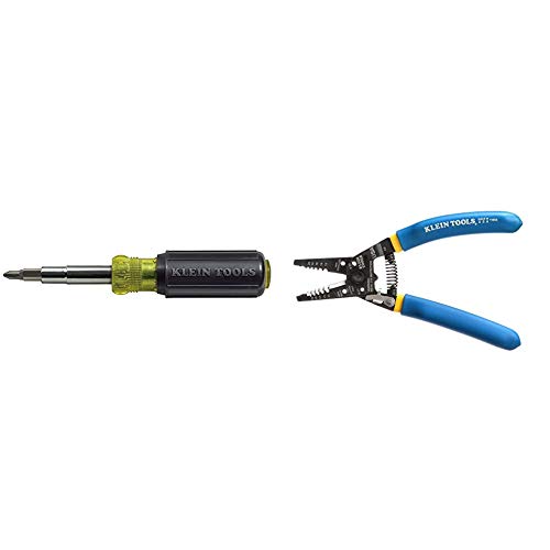 Screwdriver and Nut Driver 11-in-1 Multi Tool, Cushion Grip Handle Klein Tools 32500 & 11055 Wire Cutter and Wire Stripper, Stranded Wire Cutter, Solid Wire Cutter, Cuts Copper Wire