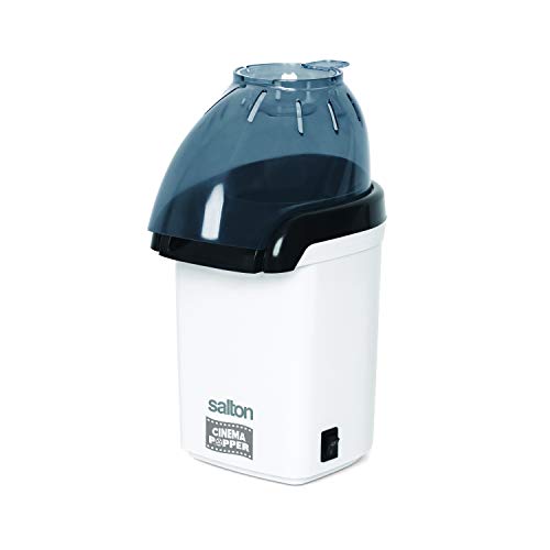 Salton - Salton Cinema Hot Air Popper Popcorn Maker | Built-in Butter Well for Melting & Measuring | Airflow Design Faster Popping | 2 Quarts Popcorn in Minutes | Proudly Canadian