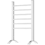 DAILYLIFE Towel Warmer, 6 Bar 90W 2-in-1 Freestanding & Wall Mounted Heated Drying Rack, Aluminum Frame Home Bathroom Space Saving