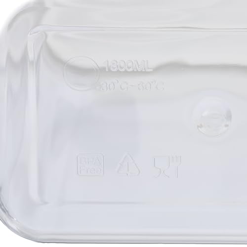 Relaxdays Futter Aufbewahrungsbox, Messbecher, luftdichter Deckel, 1,8 l, Trockenfutter, Müsli, Waschpulver, transparent