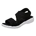 Alecony Sandali piatti da donna alla moda, in rete traspirante, con bocca di pesce, stile casual, con zeppa piatta, per donna (nero, 7)