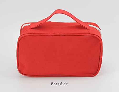 Image of TopASION Fabric Portable Empty First Aid Kit Bag, Travel Medicine Pouch, Small Medical Bag (Red)