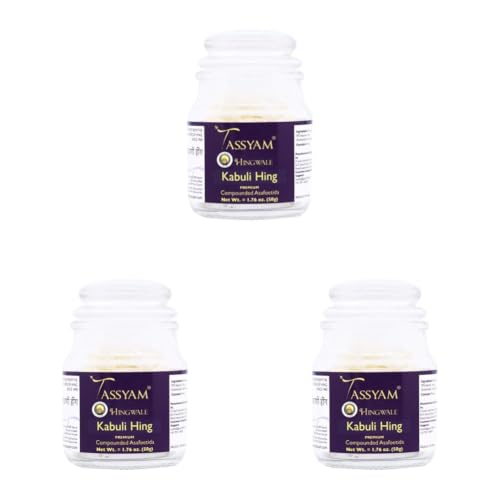 Image of Tassyam Organics Hingwale Strong Kabuli Hing 50g Bottle | Hand Pounded & Natural (Pack of 3)