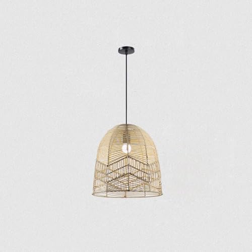 Suspension en rotin E27 lustre tissé main abat-jour cloche luminaire