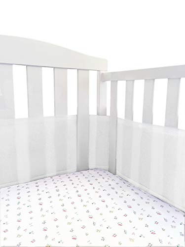 white mesh crib bumper