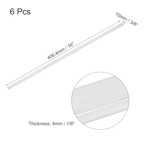 Image of MECCANIXITY 6 Pcs Square Aluminum Flat Bar, 1 /8 inch (4mm) Thick x 3 /8 inch (10mm) Width x 16 inch (406.4mm) Long 6061 Aluminum Flat Plate Solid New Mill Stock Silver for Industrial Building