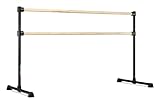 VITA Barre Portable Freestanding Double Ballet Barre, Extreme, 6 Ft Bars, Black, Wood | Fixed Height, Made in USA, Home or Gym Exercise Equipment for Kids & Adults | Dance, Fitness, Pilates