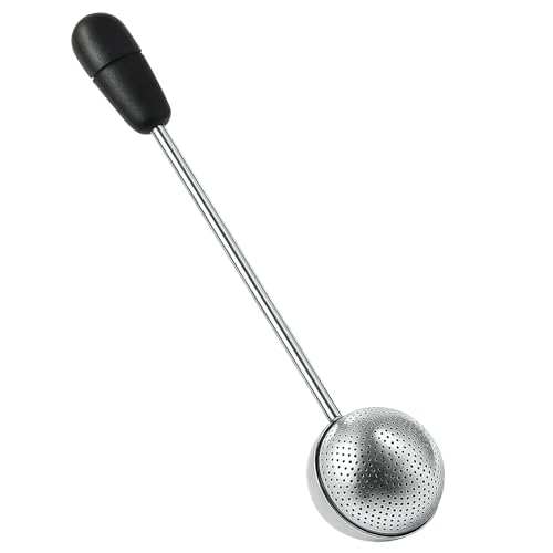 Lotnery Long Handle Tea Ball, 1PC Tea Strainer Ball with Handle for Loose Leaf Tea and Mulling Spices, Stainless Steel Tea Infuser, Reusable Fine Mesh Tea Interval Diffuser