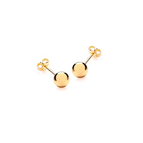 Boucles d'oreilles or boule 6mm : puces d'oreilles intemporelles en or jaune