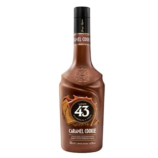 Licor 43 Caramel Cookie Likör (1 x 700 ml) – Cremiger Karamell-Keks-Likör mit Vanille, Zimt und Zitrus – Spanischer Genuss auf Eis