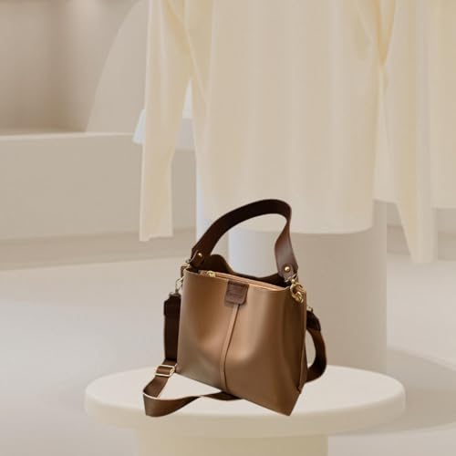Image of CLUB BOLLYWOOD Womens Leather Shoulder Bag Lightweight Bucket Bag for Outdoor Work Vacation Khaki|Clothing, Shoes & Accessories | Womens Handbags & Bags| Womens Handbags & Bags