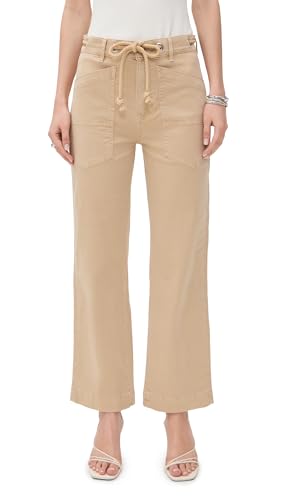 Stone Khaki Heather Straight-Leg Twill Pant by Veronica Beard