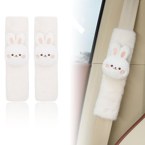 Muorruo Set di 2 Cuscinetti di Protezione per Cintura di Sicurezza, Cuscinetti di Protezione per Cintura di Sicurezza Kawaii per Bambini e Adulti, Morbidi e Caldi per l'inverno