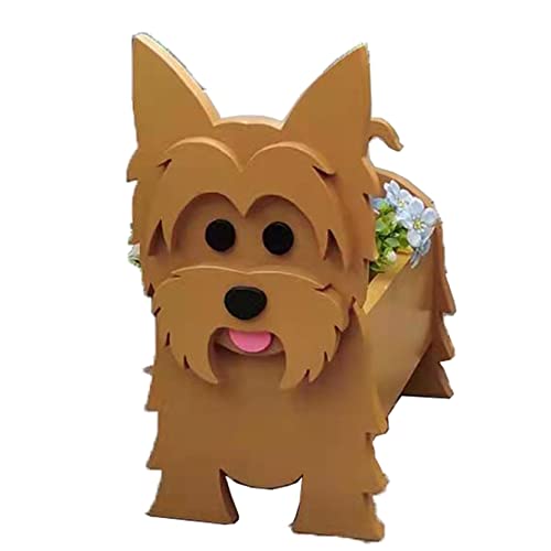 HLASMSPE West Highland Terrier Planter Plant Pot, Flower Pot for Garden Decora, Small Pupy Gifts for Women, Dog Shape Plant Container Holder Dog Storage Box, 24 * 18cm