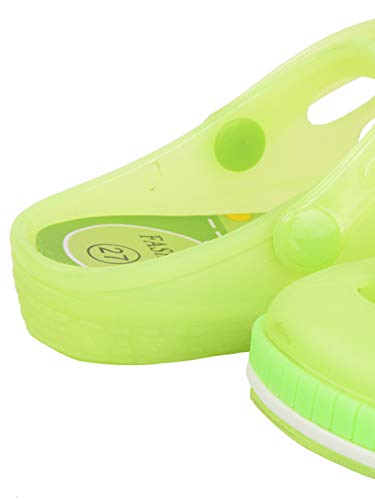 Image of Yellow Bee Panda in Watermelon LED Clogs for Boys, Green
