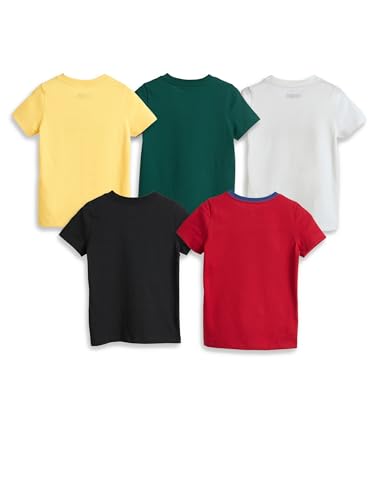 Image of Amazon Brand - Symbol Boys 100% Cotton Graphic Printed Half Sleeves T-Shirt | Age 2-6 Years (Available in Combo Pack of 3 and 5)