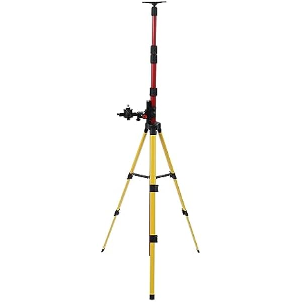 Yctze Wielofunkcyjny Teleskopowy Słupek Nośny ze Stali Nierdzewnej z podstawą, Rozciągający się od 114 Mm do 388 Mm, Odpowiedni dla Wykonawców, Inżynierów i Geodetów - Zawiera Statyw, Wspornik i