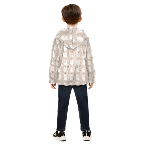 Cute Alpaca Heart Boys Fleece Coat,Children's Zip-Up Hoodie Jacket,Baby Warm Fashion Outerwear 3-10T,A1134604