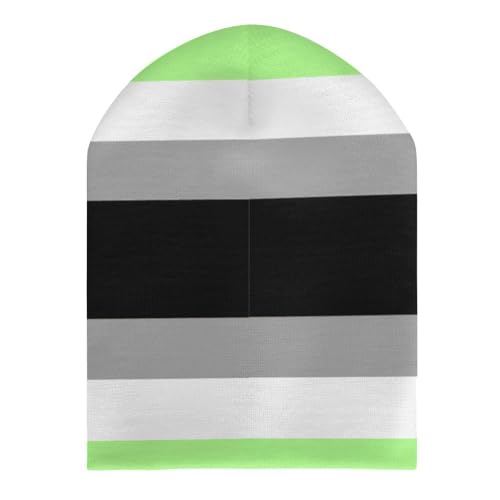 Agender Pride Flag Kids Beanie Hat for for Girls Boys Children Cap Winter Knitted Chemo Cancer Headwear Accessories Gifts Decoration Black3